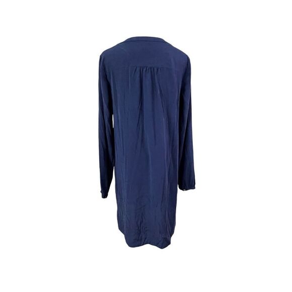 Lilly Pulitzer Delphine Stretch Silk Dress sz Medium Navy Blue Flowy Retail $198 - Picture 4 of 13